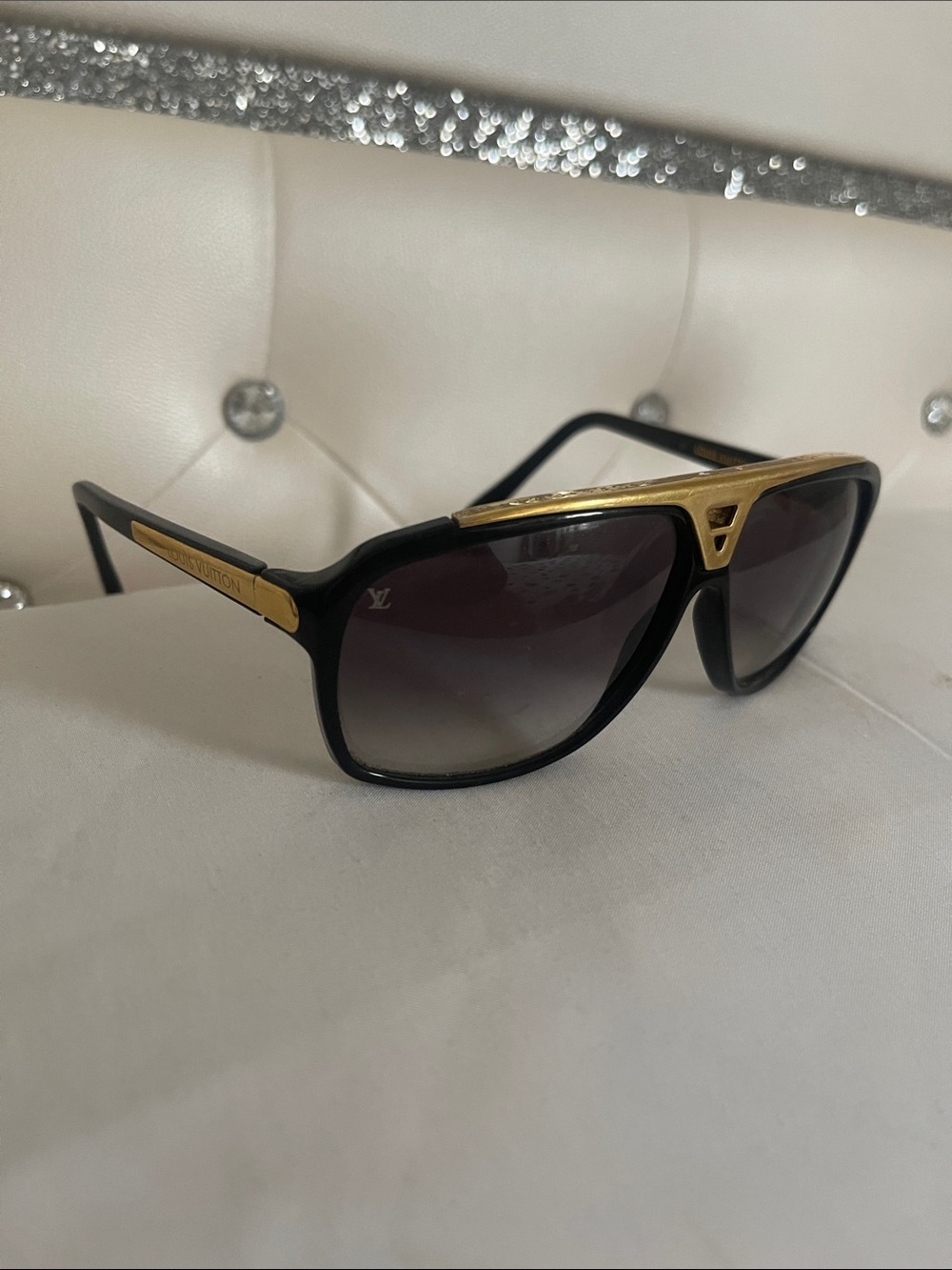 Louis Vuitton Black & Gold Men's Shield Sunglasses